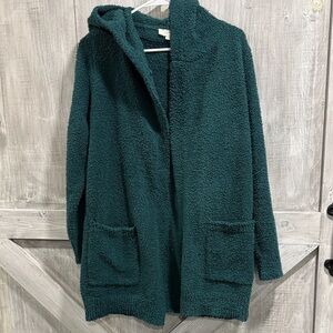 Loft Outlet women’s M green hooded cozy cardigan S2